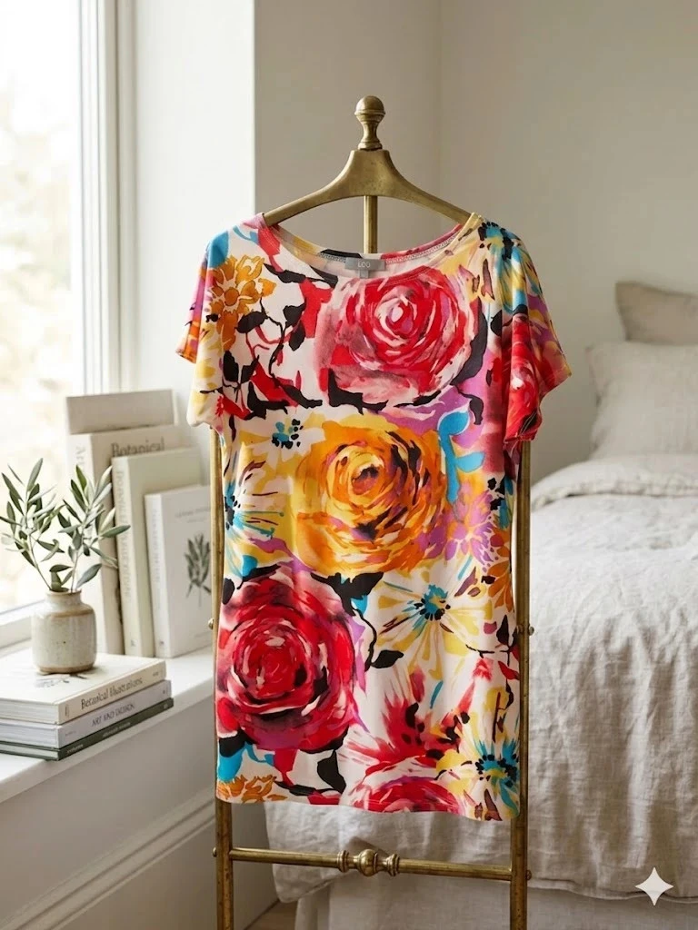 Robe courte / Tunique fleurie PDB – Taille 36 – – photo 2